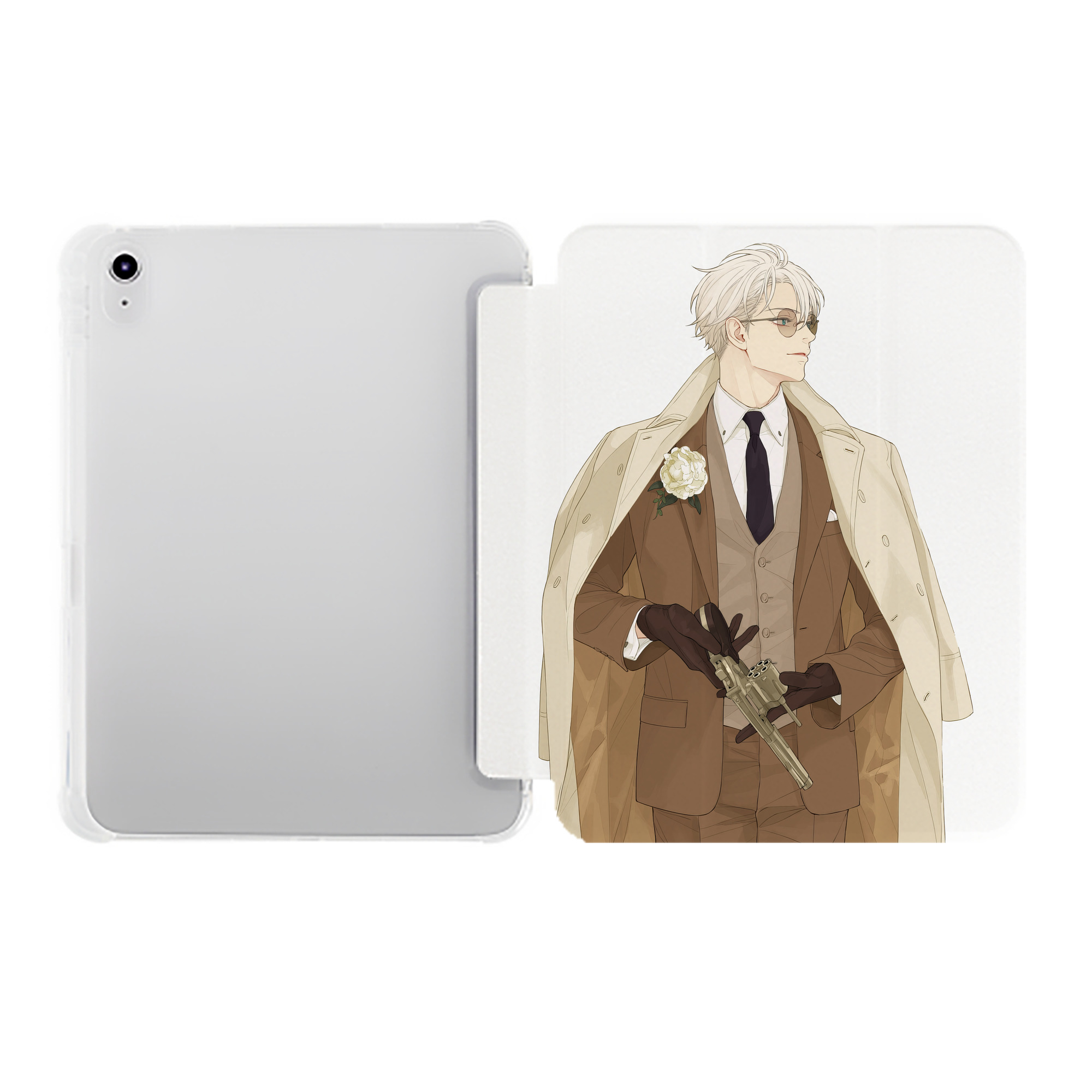 （画像用） 呪術廻戦 Jujutsu Kaisen IPad ケース ペン収納付き 三つ折りスタンド PUレザー×シリコン 対応機種9.5/10.5/10.9インチ